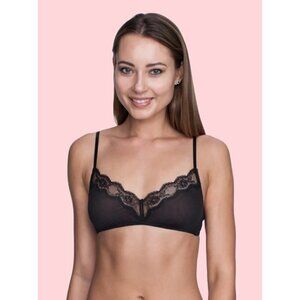 SHEERGILT Sophie Triangle Bralette NWT Black Large
